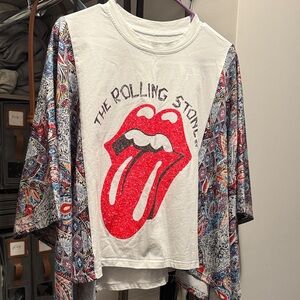 The Rolling Stones Long Sleeve Tee - White with Red and Multicolor